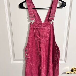 Forever 21 Mulberry Pink Corduroy Overall Dress